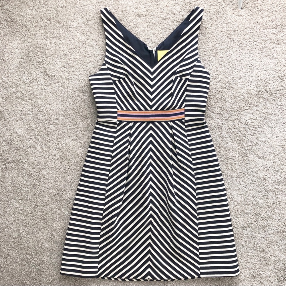 Anthropologie Maeve Mitered Stripe Dress